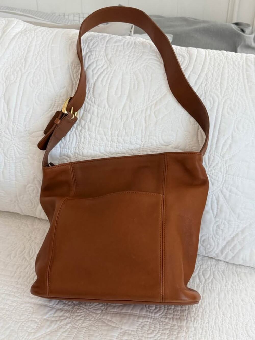 Vintage Coach Legacy Bucket Bag in British Tan Leather